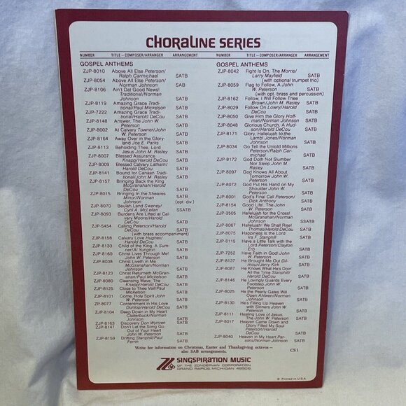 Come, Holy Spirit SATB Piano Sheet Music Peterson 1971 Singspiration ZJP-8101 - Picture 3 of 8